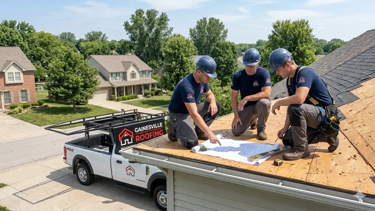 Roofing crew with safety equipment Gainesville FL